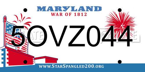 5OVZ044 Maryland License Plate