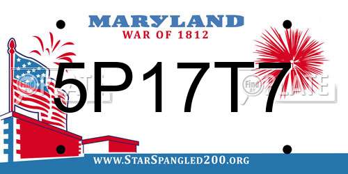5P17T7 Maryland License Plate