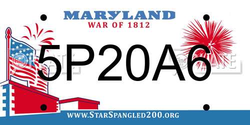 5P20A6 Maryland License Plate