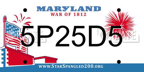 5P25D5 Maryland License Plate