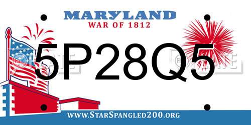 5P28Q5 Maryland License Plate