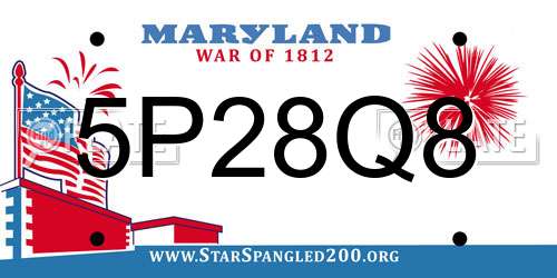 5P28Q8 Maryland License Plate