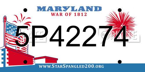 5P42274 Maryland License Plate