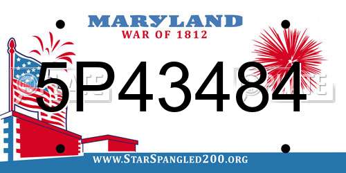 5P43484 Maryland License Plate