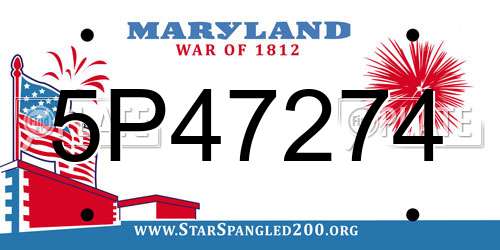5P47274 Maryland License Plate