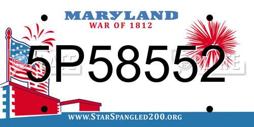 5P58552 Maryland License Plate