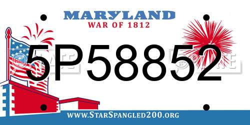 5P58852 Maryland License Plate