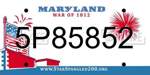 5P85852 Maryland License Plate