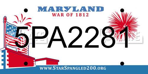 5PA2281 Maryland License Plate