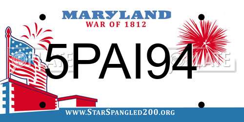 5PAI94 Maryland License Plate