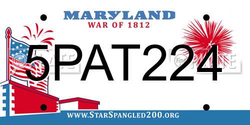 5PAT224 Maryland License Plate