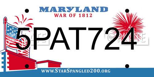5PAT724 Maryland License Plate