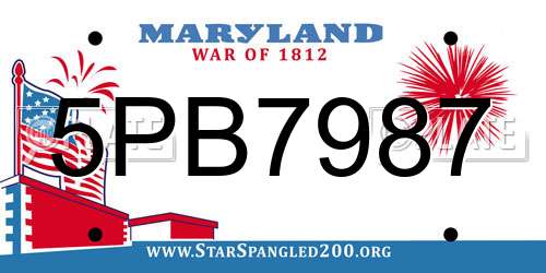 5PB7987 Maryland License Plate