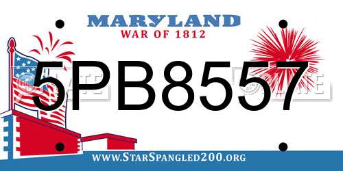 5PB8557 Maryland License Plate
