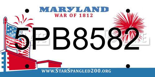 5PB8582 Maryland License Plate