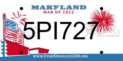 5PI727 Maryland License Plate
