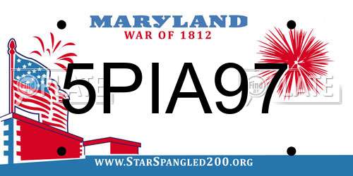 5PIA97 Maryland License Plate