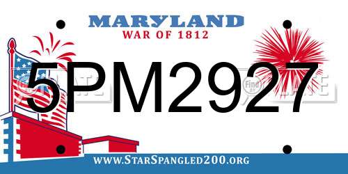 5PM2927 Maryland License Plate