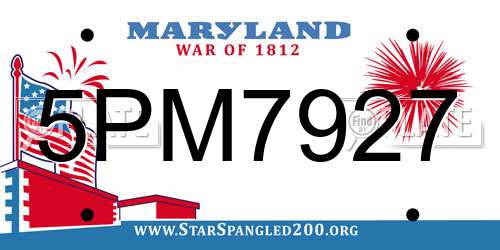 5PM7927 Maryland License Plate
