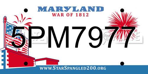 5PM7977 Maryland License Plate