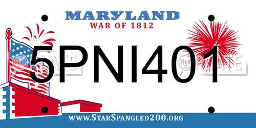 5PNI401 Maryland License Plate