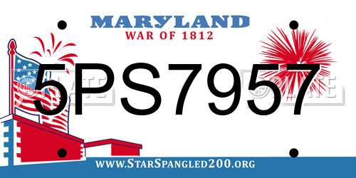 5PS7957 Maryland License Plate