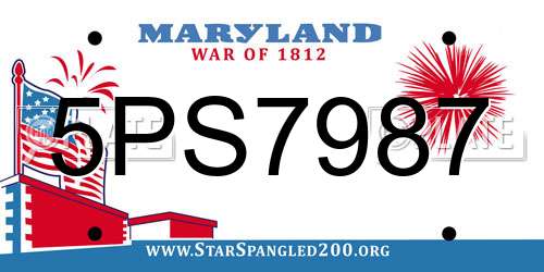 5PS7987 Maryland License Plate