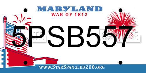 5PSB557 Maryland License Plate