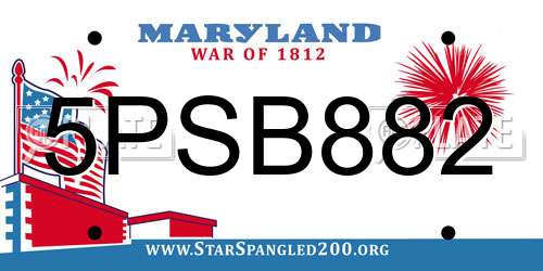 5PSB882 Maryland License Plate