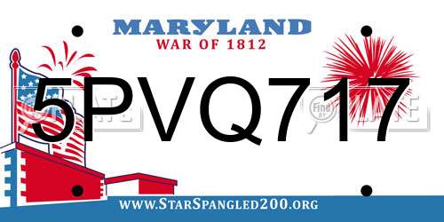 5PVQ717 Maryland License Plate