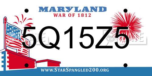 5Q15Z5 Maryland License Plate