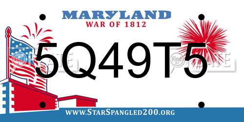 5Q49T5 Maryland License Plate