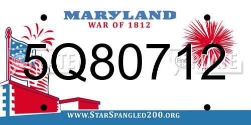 5Q80712 Maryland License Plate