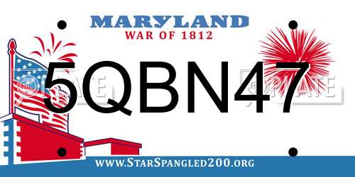 5QBN47 Maryland License Plate