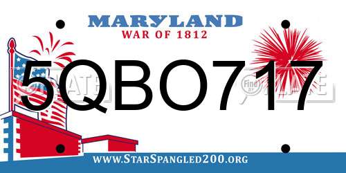 5QBO717 Maryland License Plate