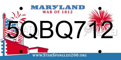 5QBQ712 Maryland License Plate