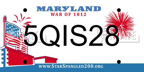 5QIS28 Maryland License Plate