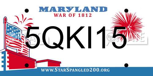 5QKI15 Maryland License Plate