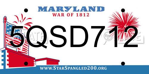 5QSD712 Maryland License Plate