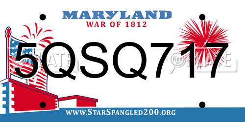 5QSQ717 Maryland License Plate