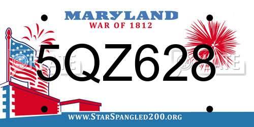 5QZ628 Maryland License Plate