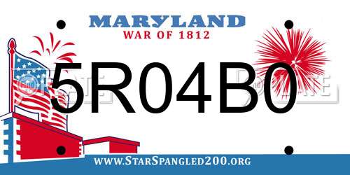 5R04B0 Maryland License Plate