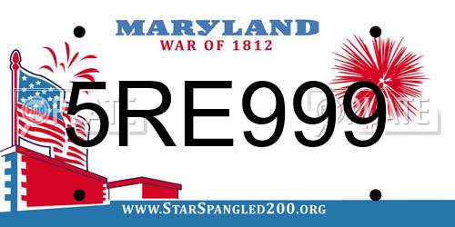 5RE999 Maryland License Plate
