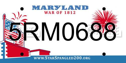 5RM0688 Maryland License Plate