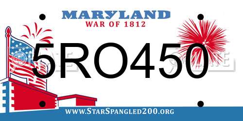 5RO450 Maryland License Plate