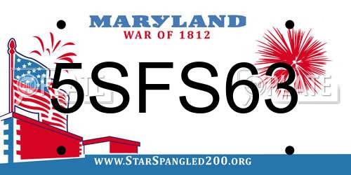 5SFS63 Maryland License Plate
