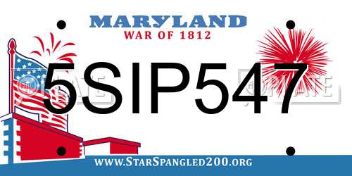 5SIP547 Maryland License Plate