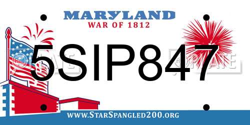 5SIP847 Maryland License Plate