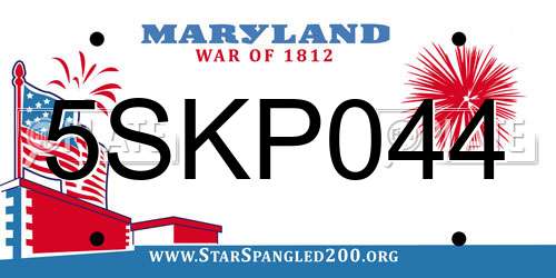 5SKP044 Maryland License Plate