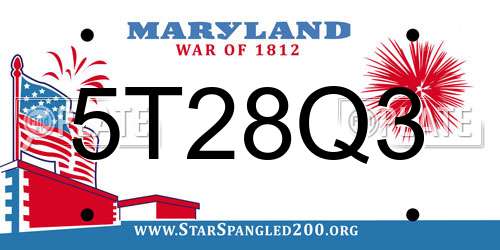 5T28Q3 Maryland License Plate
